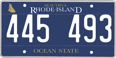 RI license plate 445493