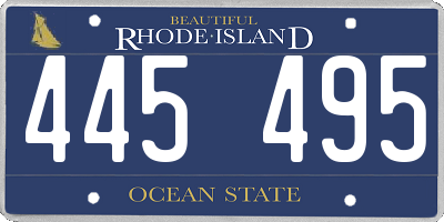 RI license plate 445495