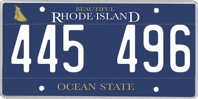 RI license plate 445496