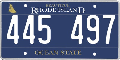 RI license plate 445497