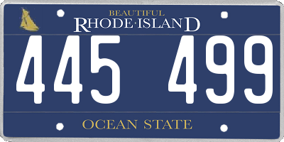 RI license plate 445499