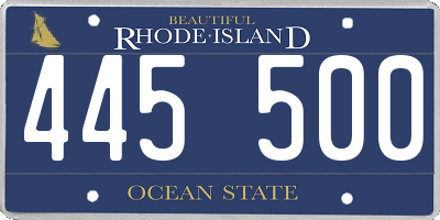 RI license plate 445500