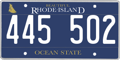 RI license plate 445502