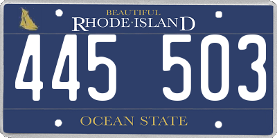RI license plate 445503