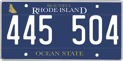 RI license plate 445504