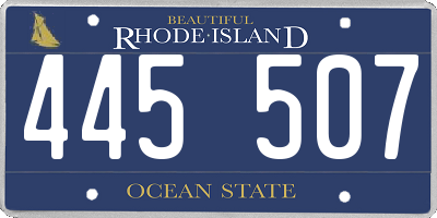 RI license plate 445507