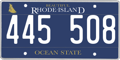 RI license plate 445508