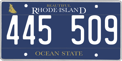 RI license plate 445509
