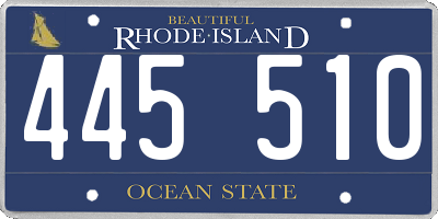 RI license plate 445510