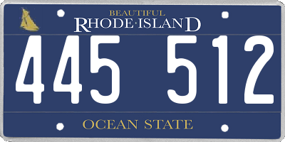 RI license plate 445512