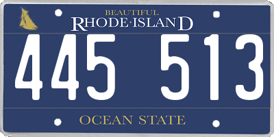 RI license plate 445513