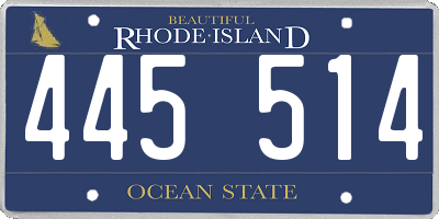 RI license plate 445514