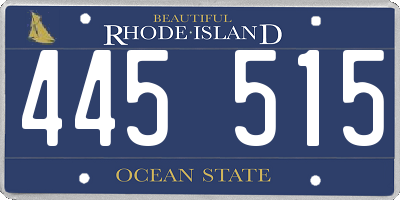 RI license plate 445515