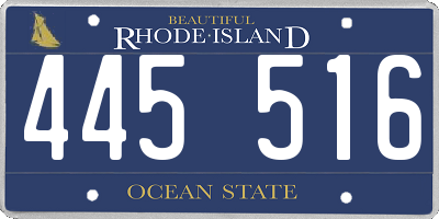 RI license plate 445516