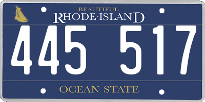 RI license plate 445517