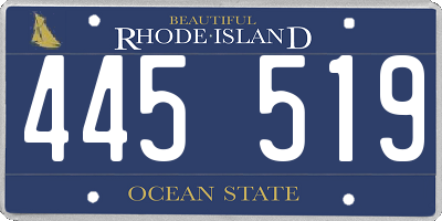RI license plate 445519