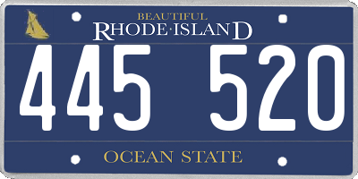 RI license plate 445520