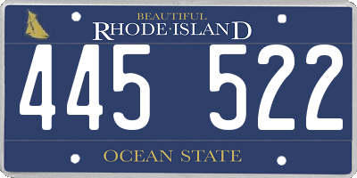 RI license plate 445522