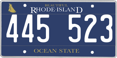 RI license plate 445523