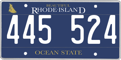 RI license plate 445524