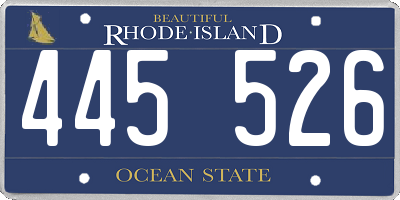RI license plate 445526