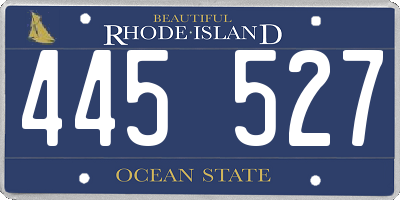RI license plate 445527