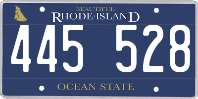 RI license plate 445528