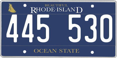 RI license plate 445530