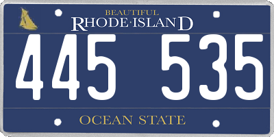 RI license plate 445535