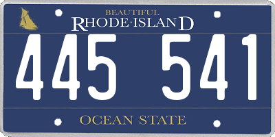 RI license plate 445541