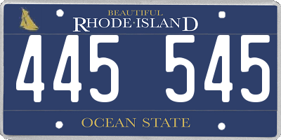 RI license plate 445545