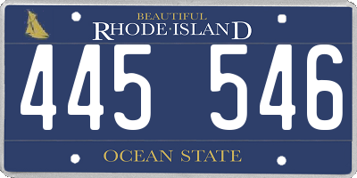 RI license plate 445546