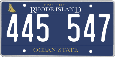 RI license plate 445547