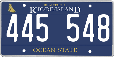 RI license plate 445548