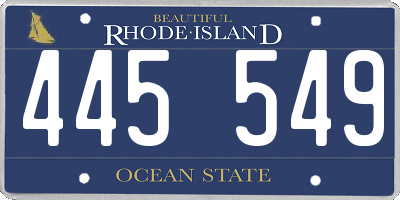 RI license plate 445549