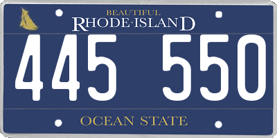 RI license plate 445550