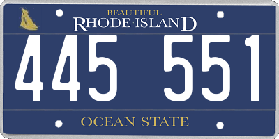 RI license plate 445551