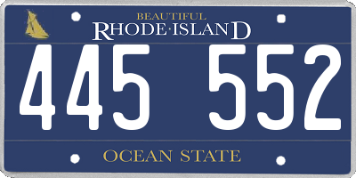 RI license plate 445552