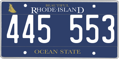RI license plate 445553