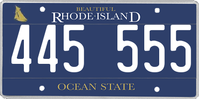 RI license plate 445555