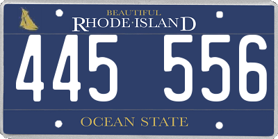 RI license plate 445556
