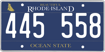 RI license plate 445558