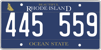RI license plate 445559