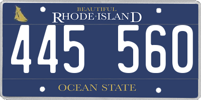 RI license plate 445560