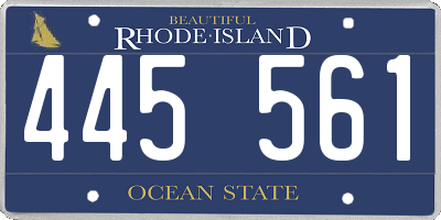 RI license plate 445561