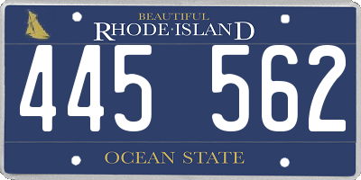 RI license plate 445562