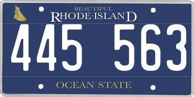 RI license plate 445563