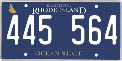 RI license plate 445564