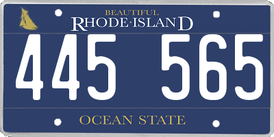 RI license plate 445565