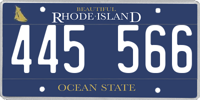 RI license plate 445566
